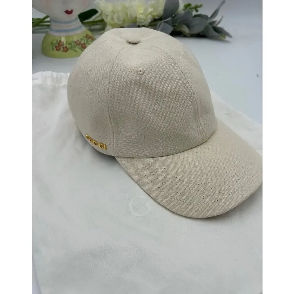 Unisex, Gucci, gold logo baseball cap size large made in Italy